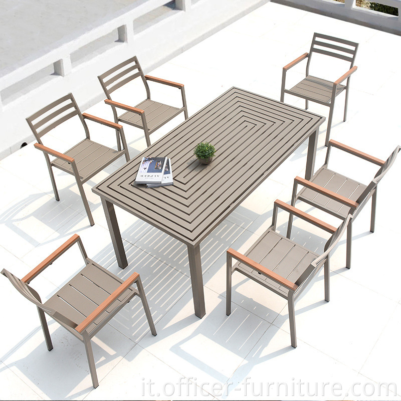 One table with multiple chairs, outdoor preference